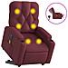 Poltrona Alzapersona Massaggiante Elettrica Rosso Vino Tessuto - Foto miniatura 2