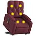 Poltrona Alzapersona Massaggiante Elettrica Rosso Vino Tessuto - Foto miniatura 3