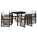Set da Pranzo per Giardino vitaXL con Cuscini Marrone Rattan in Polimero, Tavolo da Giardino vitaXL Nero 80x80x73 cm Vetro Temperato - Foto miniatura 1