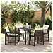 Set da Pranzo per Giardino vitaXL con Cuscini Marrone Rattan in Polimero, Tavolo da Giardino vitaXL Nero 80x80x73 cm Vetro Temperato - Foto miniatura 2