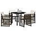 Set da Pranzo per Giardino vitaXL con Cuscini Marrone Rattan in Polimero, Tavolo da Giardino vitaXL Nero 80x80x73 cm Vetro Temperato - Foto miniatura 3