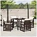 Set da Pranzo per Giardino vitaXL con Cuscini Marrone Rattan in Polimero, Tavolo da Giardino vitaXL Nero 80x80x73 cm Vetro Temperato - Foto miniatura 4