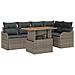 Set da Giardino  con 6 Pezzi e Cuscini Grigio in Rattan PE, Divano da Giardino a 2 posti  con Ripostiglio e Cuscini Grigio in Rattan PE - Foto miniatura 1