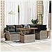 Set da Giardino  con 6 Pezzi e Cuscini Grigio in Rattan PE, Divano da Giardino a 2 posti  con Ripostiglio e Cuscini Grigio in Rattan PE - Foto miniatura 2
