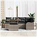 Set da Giardino  con 6 Pezzi e Cuscini Grigio in Rattan PE, Divano da Giardino a 2 posti  con Ripostiglio e Cuscini Grigio in Rattan PE - Foto miniatura 3