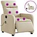 Poltrona Reclinabile Massaggiante Elettrica Crema in Tessuto - Foto miniatura 1
