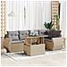 Set Divano da Giardino 6 pz con Cuscini Beige in Polyrattan - Foto miniatura 2