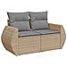 Set Divano da Giardino 6 pz con Cuscini Beige in Polyrattan - Foto miniatura 5