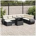 Set Divani da Giardino 9 pz con Cuscini Nero in Polyrattan - Foto miniatura 2