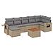 Set Divano da Giardino 8 pz con Cuscini Beige Misto Polyrattan - Foto miniatura 1