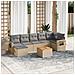 Set Divano da Giardino 8 pz con Cuscini Beige Misto Polyrattan - Foto miniatura 2