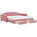 Divano Letto Estraibile con Cassetti Rosa 100x200 cm Velluto - Foto miniatura 1