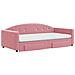 Divano Letto Estraibile con Cassetti Rosa 100x200 cm Velluto - Foto miniatura 3