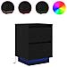 Comodino con Luci LED Nero 38x34x50 cm - Foto miniatura 1