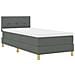 Letto a molle con materasso Grigio scuro 90 x 190 cm Tessuto - Foto miniatura 1