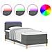 Letto a molle con materasso Grigio scuro 90 x 190 cm Tessuto - Foto miniatura 4