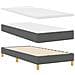 Letto a molle con materasso Grigio scuro 90 x 190 cm Tessuto - Foto miniatura 6