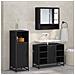 Set di mobili per il bagno 3 pcs Rovere Nero Legno multistrato - Foto miniatura 2