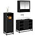 Set di mobili per il bagno 3 pcs Rovere Nero Legno multistrato - Foto miniatura 3