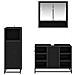 Set di mobili per il bagno 3 pcs Rovere Nero Legno multistrato - Foto miniatura 4