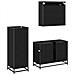 Set di mobili per il bagno 3 pcs Rovere Nero Legno multistrato - Foto miniatura 5