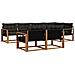 Set di divani da esterno con cuscino 7 pcs Naturale e Nero - Foto miniatura 1