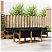 Set di divani da esterno con cuscino 7 pcs Naturale e Nero - Foto miniatura 2