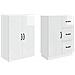 Set di armadi 2 pcs Bianco Lucido Legno ingegnerizzato - Foto miniatura 3