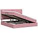 Letto con contenitore e materasso Rosa 200 x 200 cm Velluto - Foto miniatura 1