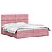 Letto con contenitore e materasso Rosa 200 x 200 cm Velluto - Foto miniatura 3