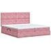 Letto con contenitore e materasso Rosa 200 x 200 cm Velluto - Foto miniatura 8
