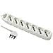 62078 Multipresa 7 posti polivalenti (schuko + 10/16A) con interruttore - cavo 1,5 m bianco - Foto miniatura 1