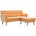 Divano A L Rivestimento In Tessuto 171,5x138x81,5 Cm Arancione - Foto miniatura 2