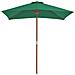 Ombrellone Da Esterni Con Palo In Legno 150x200 Cm Verde - Foto miniatura 3