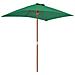Ombrellone Da Esterni Con Palo In Legno 150x200 Cm Verde - Foto miniatura 5