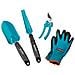 Equipaggiamento di Base : Kit per giardino da 4 pezzi, forbici universali, trapiantatore stabile, estirpatore, guanti da giardino (896530) - Foto miniatura 1