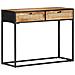 Tavolo Consolle 100x35x75 cm in Legno di Mango Grezzo e Canna - Foto miniatura 1