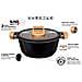 Wood Batteria Da Cucina 3 Pezzi In Alluminio Fuso, Induzione, Coperchi Vetro Nero - Foto miniatura 8