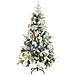 Albero di Natale con Neve Floccata LED e Pigne 195 cm PVC e PE - Foto miniatura 3