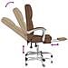 Sedia da Ufficio Massaggio Reclinabile Marrone in Tessuto - Foto miniatura 6
