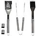 Set Accessori Per Barbecue In Acciaio In Valigetta Composti Da: Pinze, Forconi, Coltelli Da Taglio, Spatola, Spazzole Di Varia Grandezza, Spiedini - Foto miniatura 3