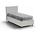 Letto Singolo Brigida, Letto Contenitore Con Rivestimento In Ecopelle, 100% Made In Italy, Apertura Frontale, Adatto Per Materasso Cm 80x190, Bianco - Foto miniatura 2