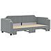 Divano Letto Con Letto Estraibile Grigio Chiaro 90x200 Tessuto - Foto miniatura 3
