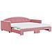 Divano Letto Estraibile Con Materassi Rosa 100x200 Cm Velluto - Foto miniatura 1