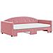 Divano Letto Estraibile Con Materassi Rosa 100x200 Cm Velluto - Foto miniatura 4