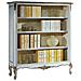 Libreria Classica Legno Shabby Bianco Argento 130x50x150 - Foto miniatura 1