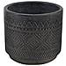 Vaso Tondo Piccolo Da Giardino In Fibra Di Argilla Decorata Nera 13x13x12 Cm Camelia - Foto miniatura 1