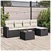 Set Divano da Giardino 6 pz con Cuscini Nero in Polyrattan - Foto miniatura 8