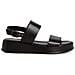 Black Casual Open Sandals Sandali Pelle Scarpe Donna Nero Eu 38, 1-28238-42 001 - Foto miniatura 2