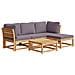 Set Salotto Da Giardino 5 Pz Con Cuscini Legno Massello Acacia - Foto miniatura 2